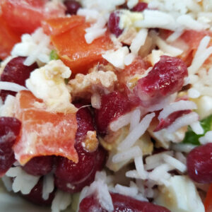 Ensalada de alubia roja con arroz basmati