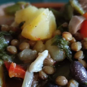 Potaje de legumbres con pollo